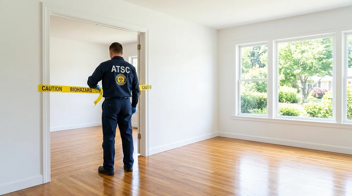 Certified biohazard cleanup crew performing Decomposition Cleanup in Sanford